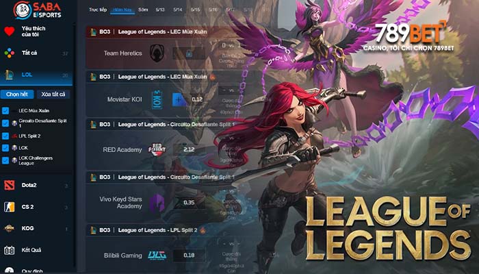 Luật chơi cá cược liên minh huyền thoại tại 789BET